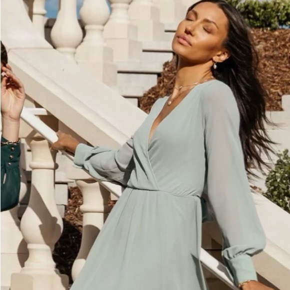 SOLD Bohme Dress Sage Green - Picture 1 of 6